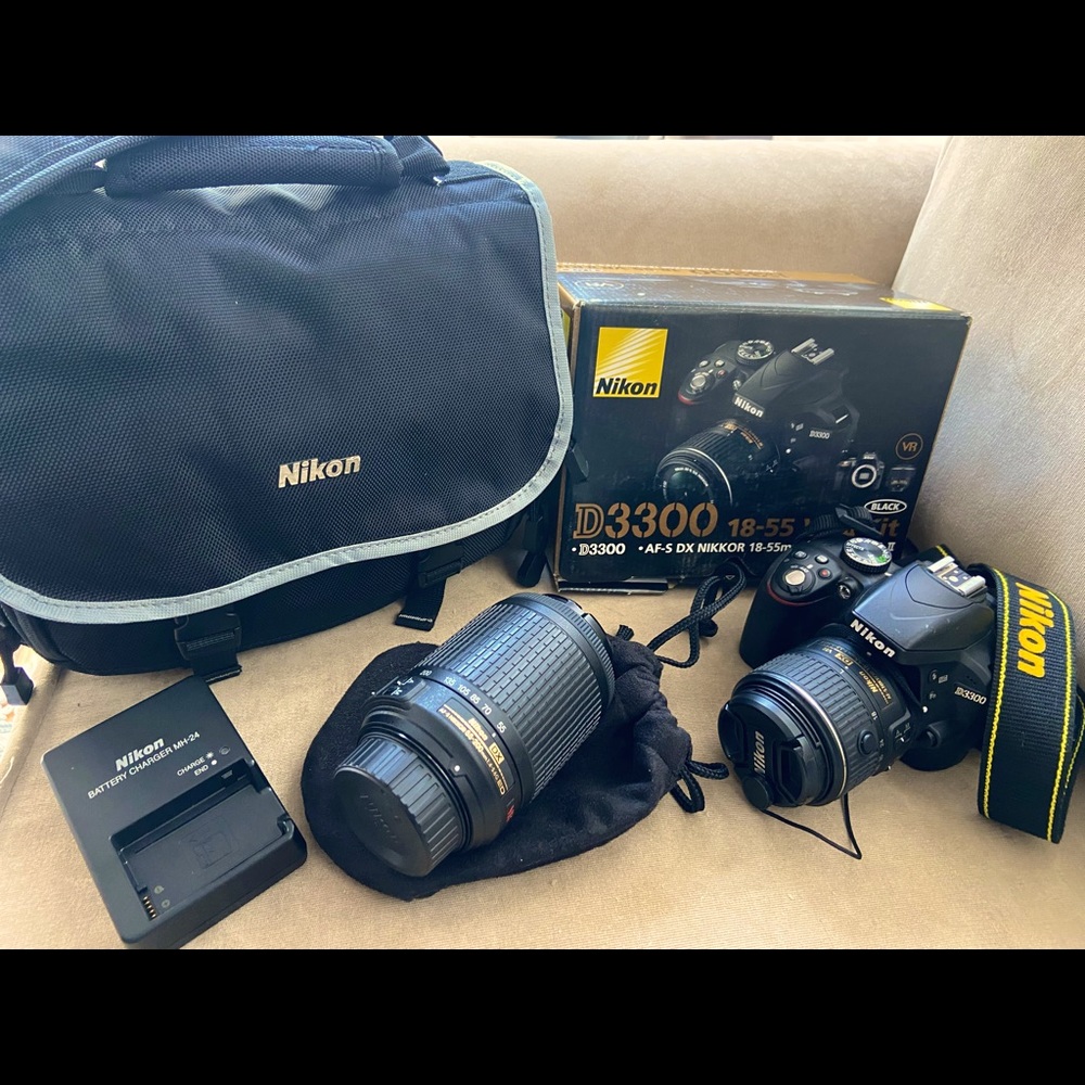Nikon D3300 Camera with 2 lenses. Carry Case. Accessories. Excellent condition